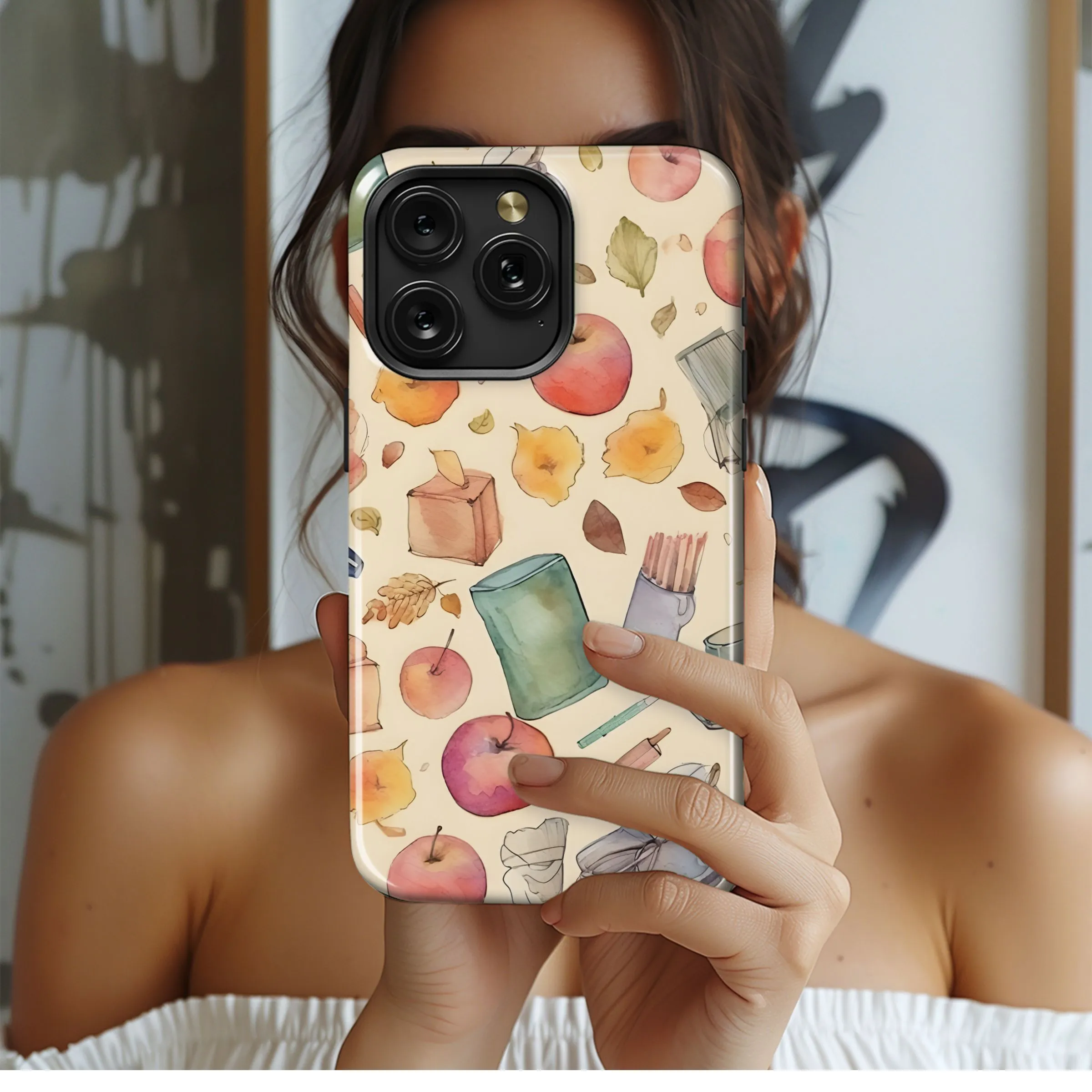 Watercolor Autumnal Study Pattern Phone Case iPhone Samsung Cover Pixel 5172