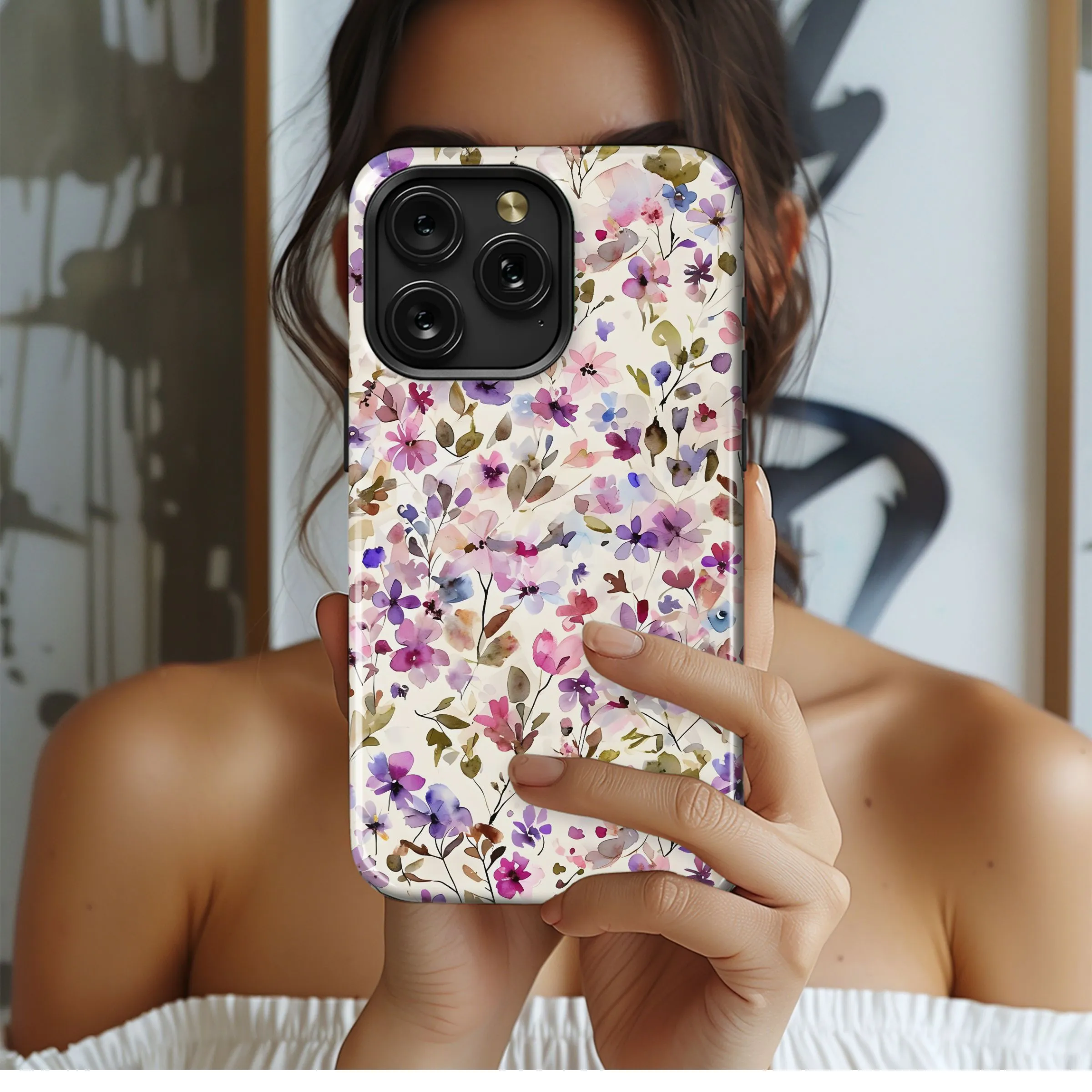 Watercolor Floral Burst Phone Case iPhone Samsung Cover Pixel 5057