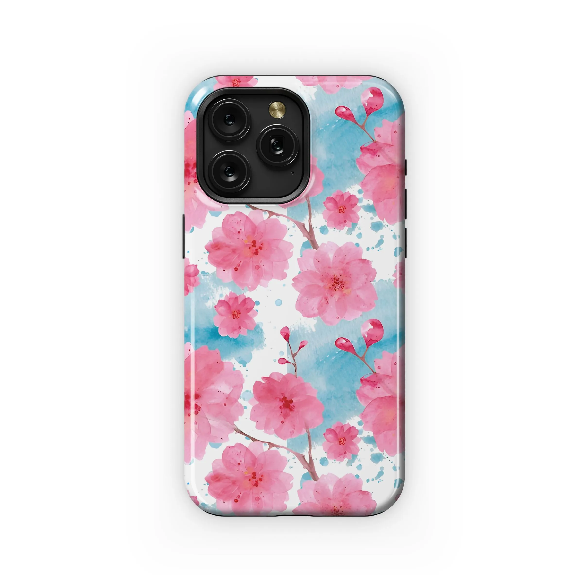 Watercolor Pink Cherry Blossom Bloom Phone Case iPhone Samsung Cover Pixel 5284