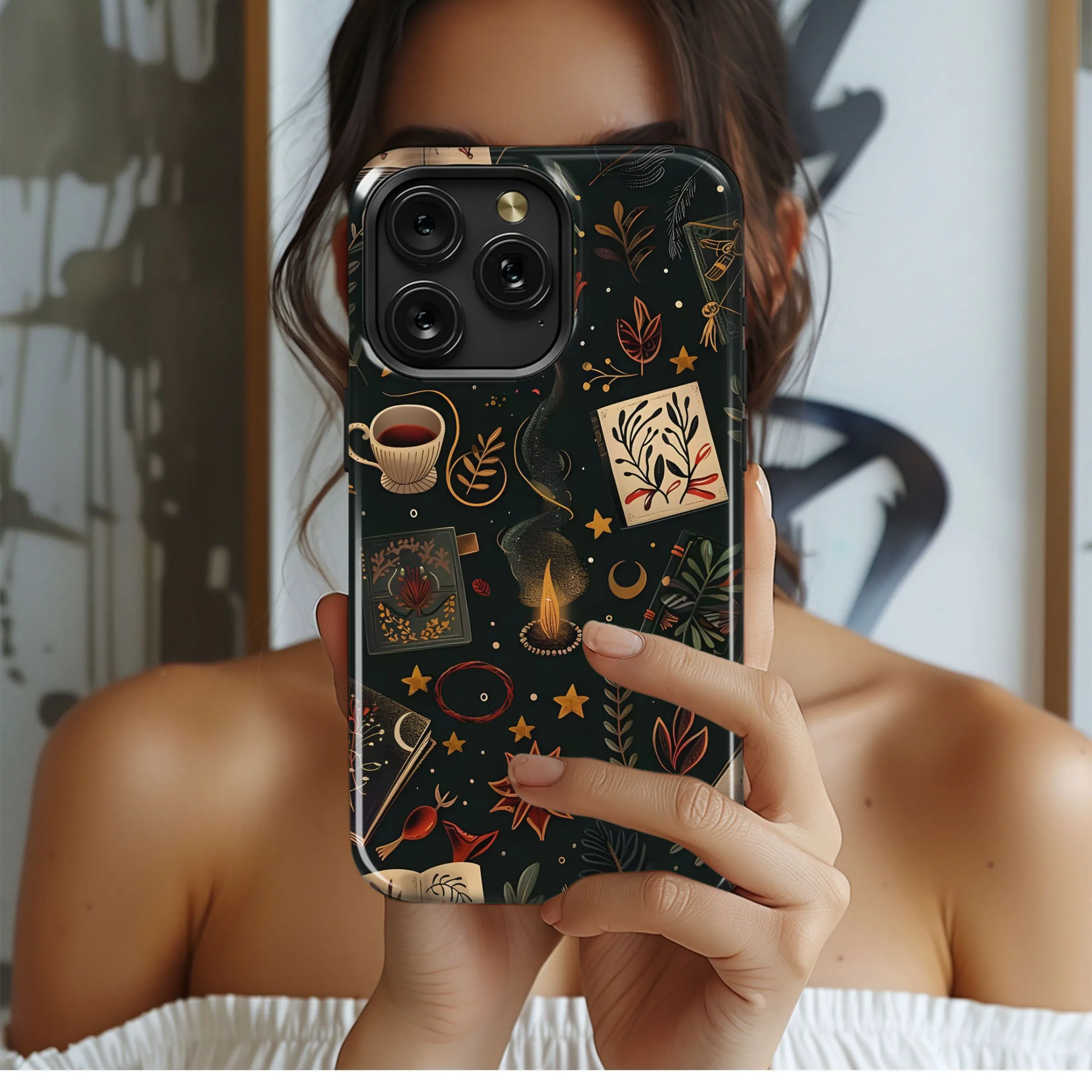 Whimsical Witchcraft Pattern Phone Case iPhone Samsung Cover Pixel 5078