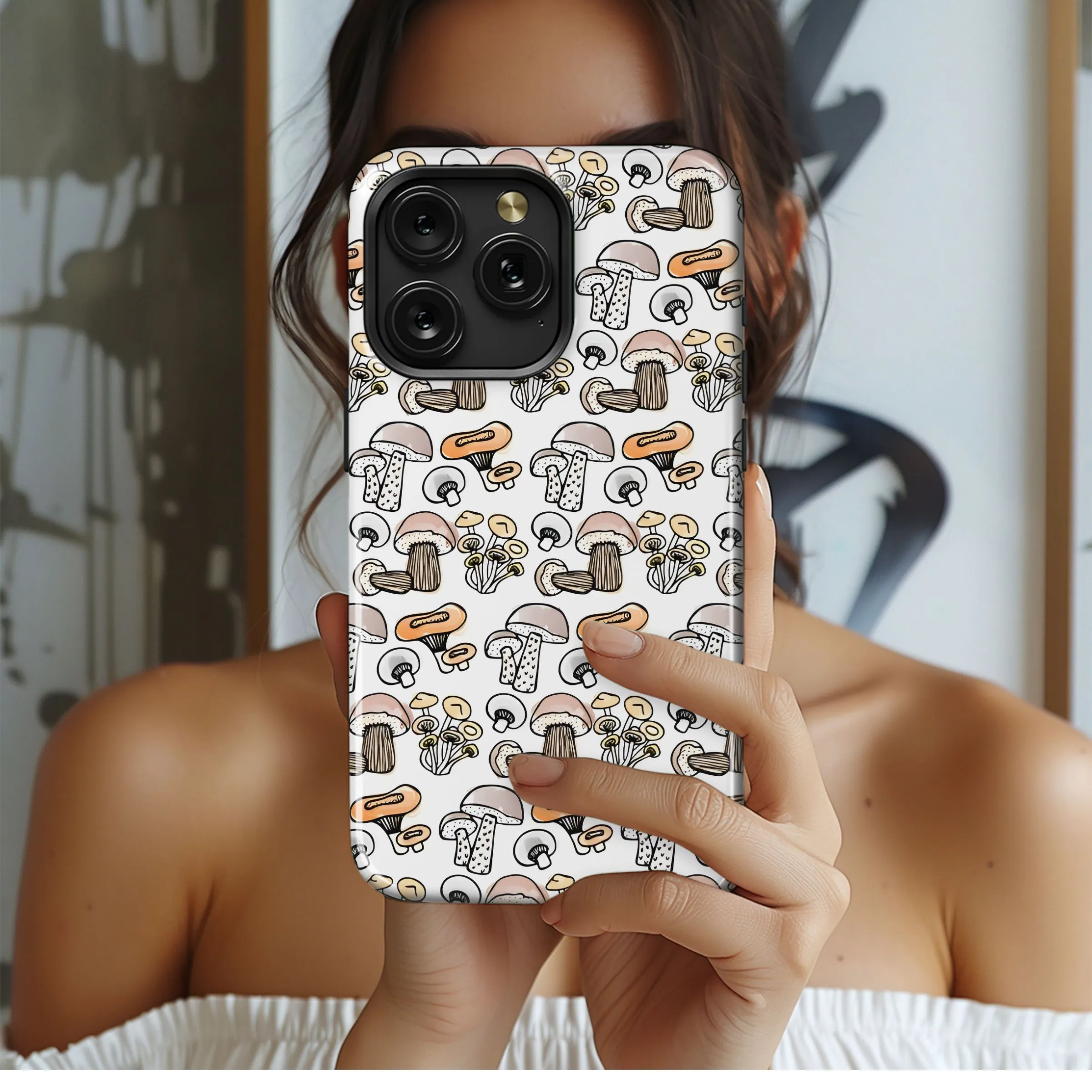 Whimsical Woodland Fungi Repeat Pattern Phone Case iPhone Samsung Cover Pixel 5282